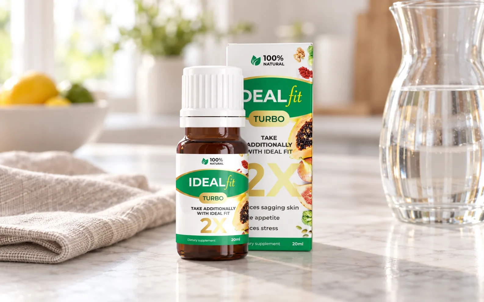 IdealFit Turbo — el envase en el día a día