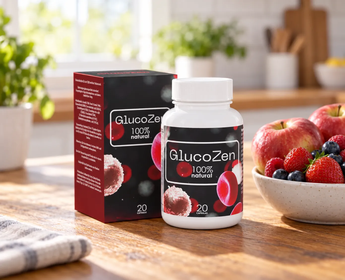 GlucoZen — el envase en el día a día