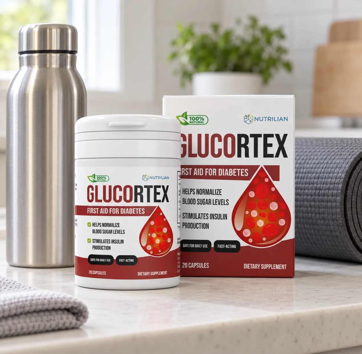Glucortex — el envase en el día a día